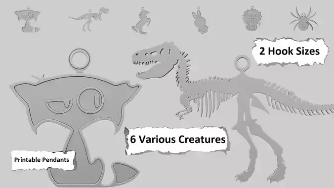 Various Creatures 3D Printable Pendant Collection 3D print model