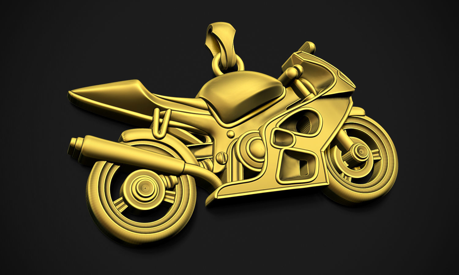 Motorcycle Pendant 3D print model_2