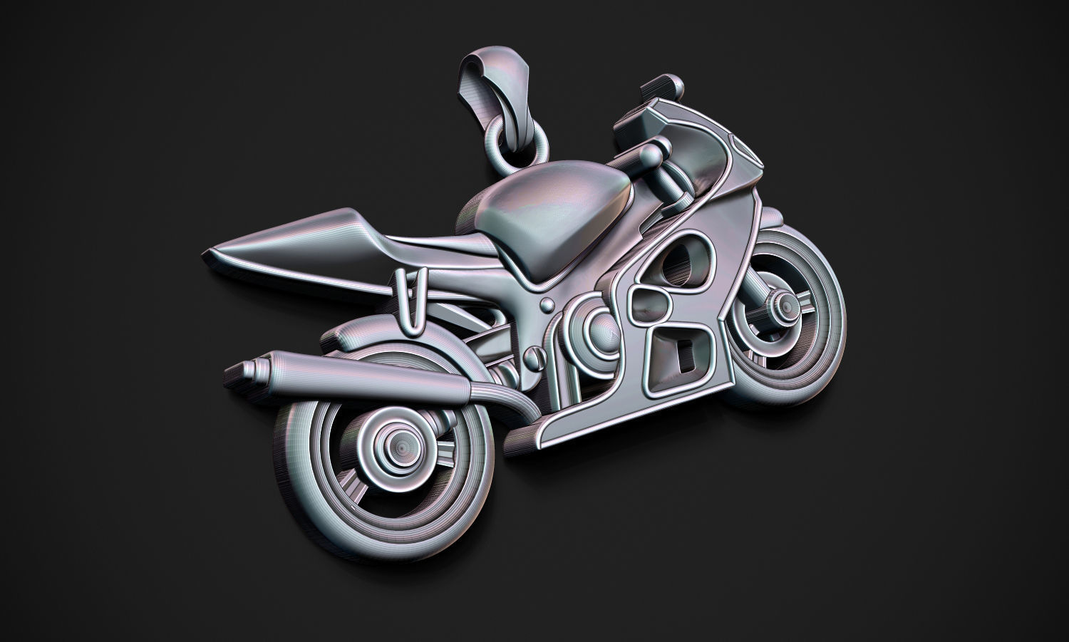 Motorcycle Pendant 3D print model_8