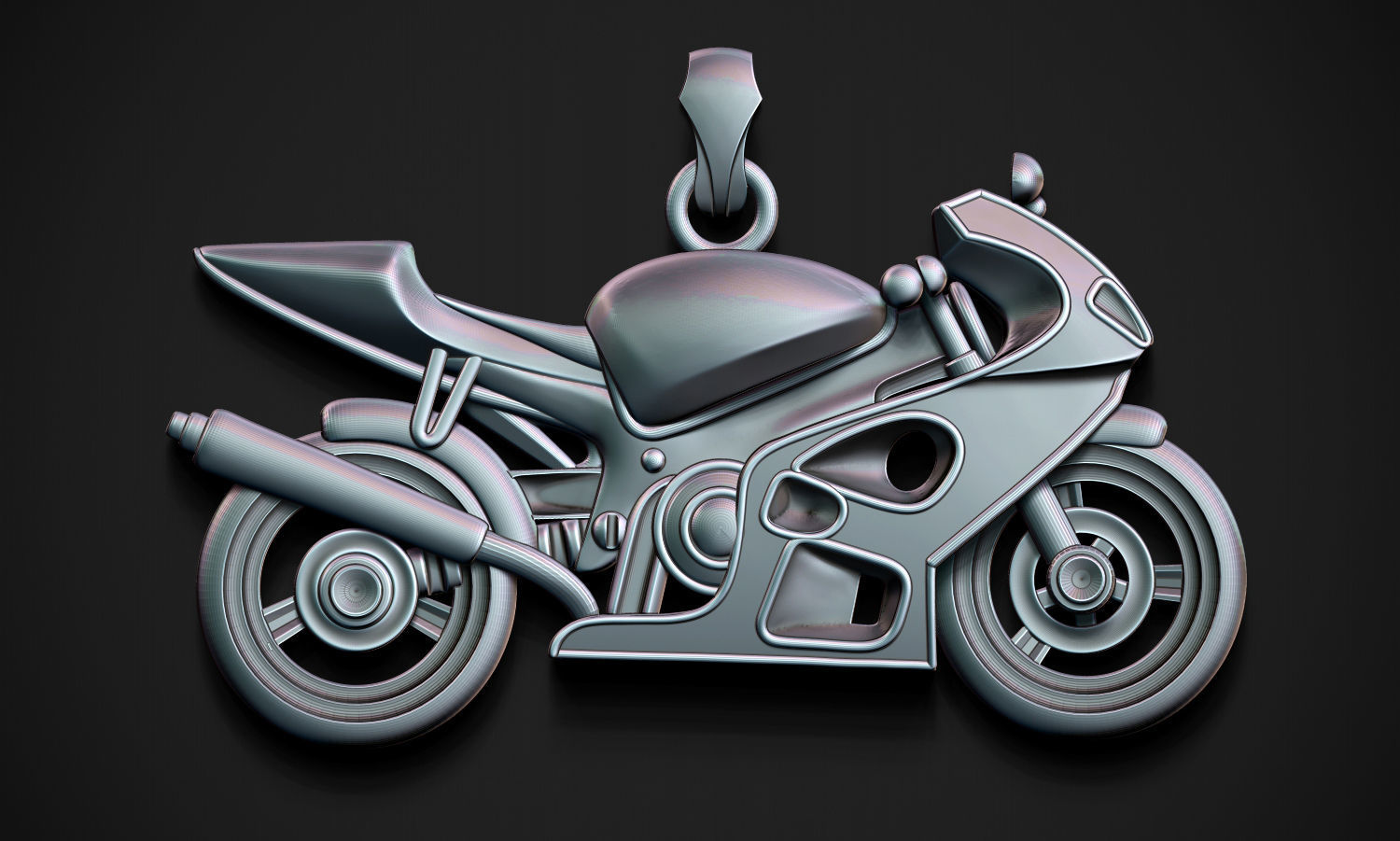 Motorcycle Pendant 3D print model_6
