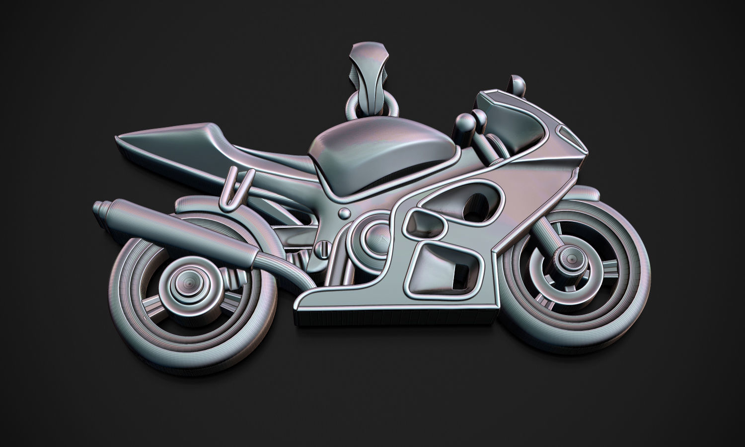 Motorcycle Pendant 3D print model_9
