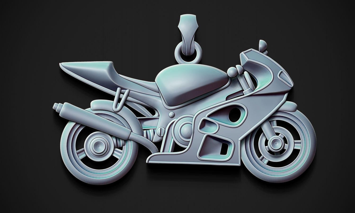 Motorcycle Pendant 3D print model_4