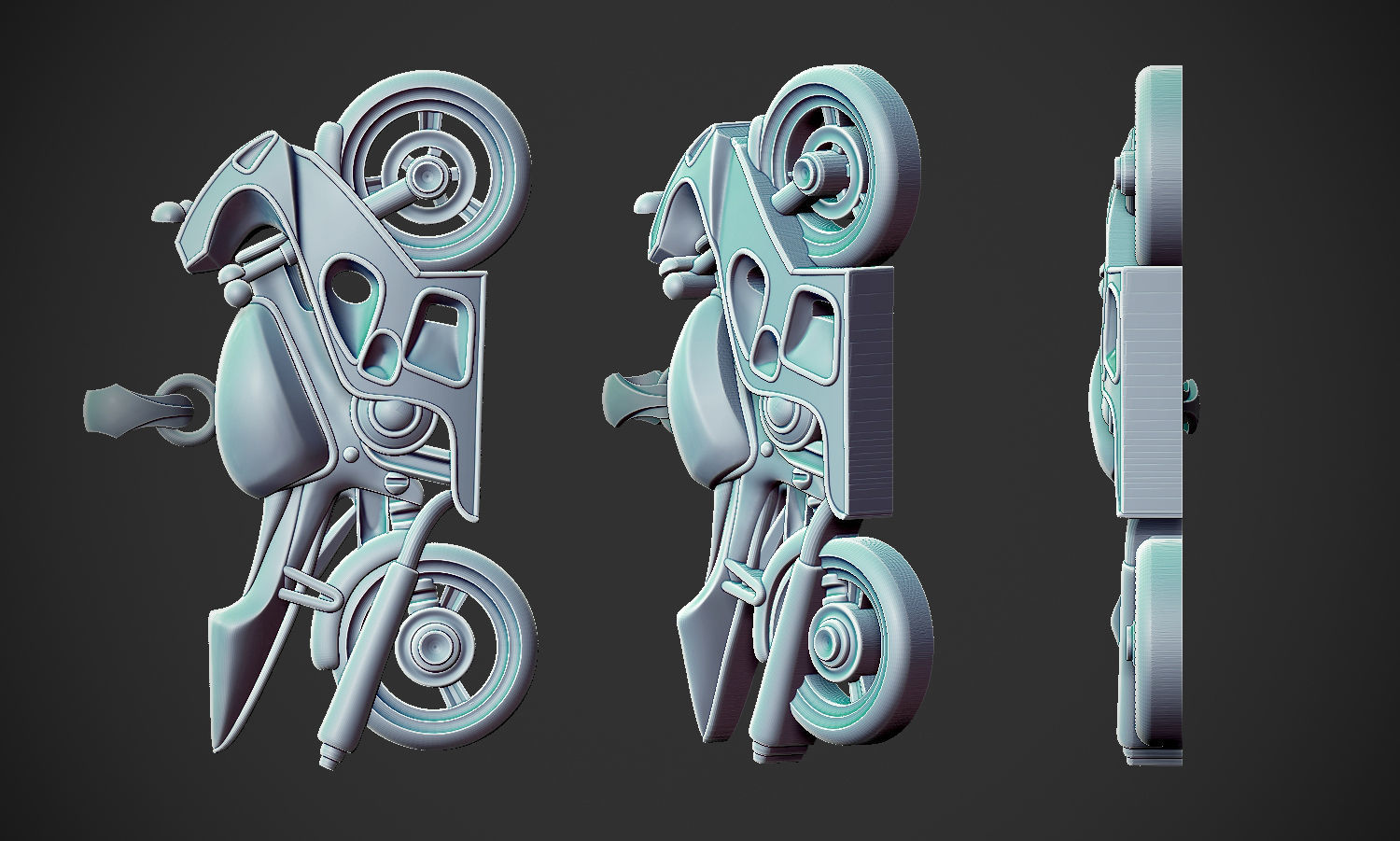 Motorcycle Pendant 3D print model_3