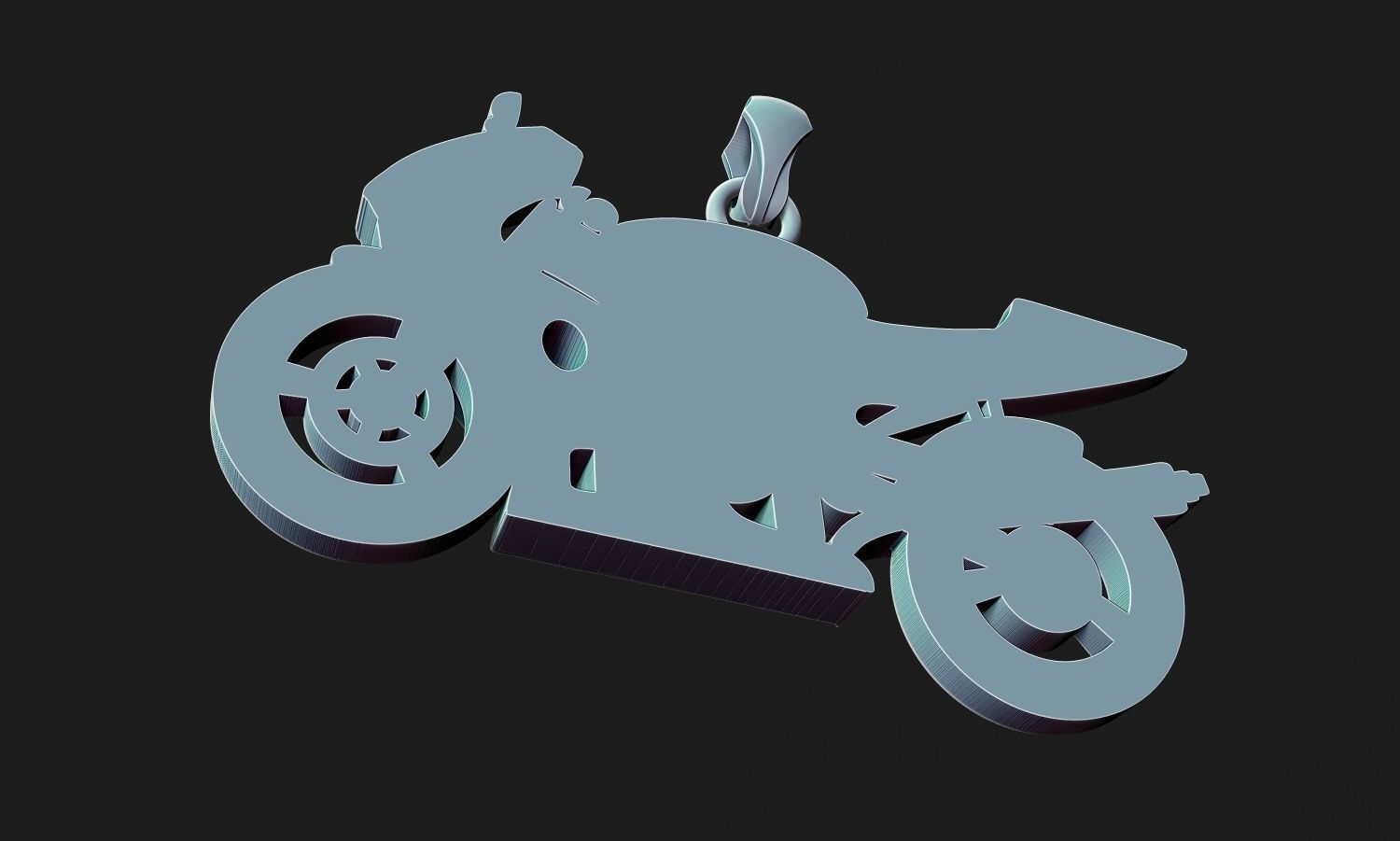 Motorcycle Pendant 3D print model_5