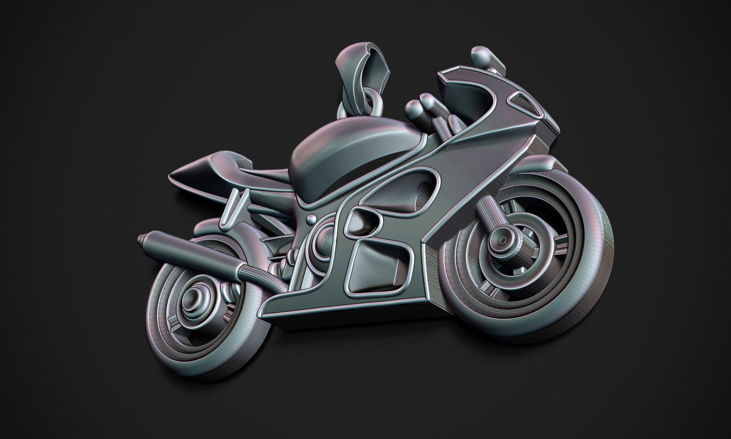 Motorcycle Pendant 3D print model_7