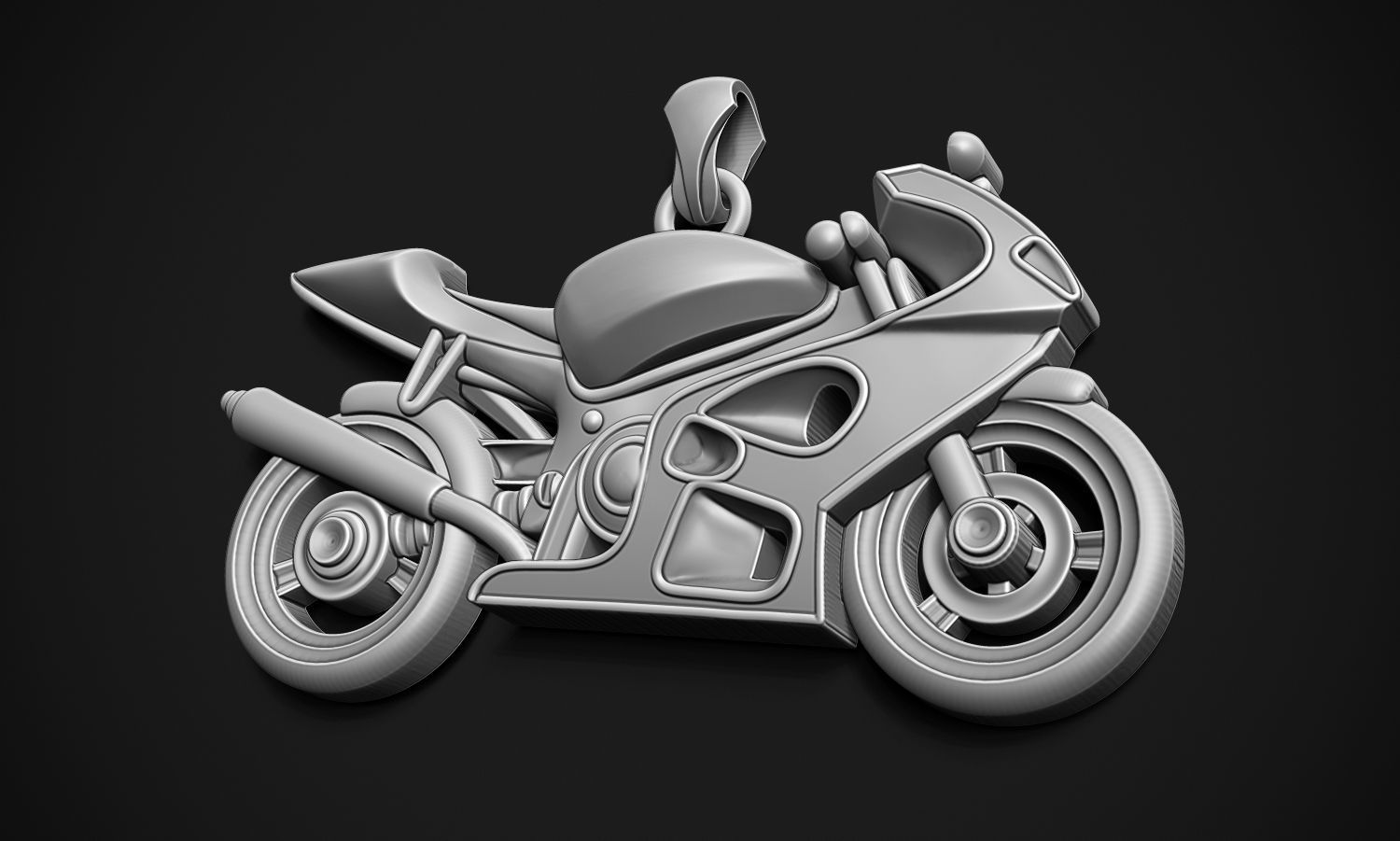 Motorcycle Pendant 3D print model_10