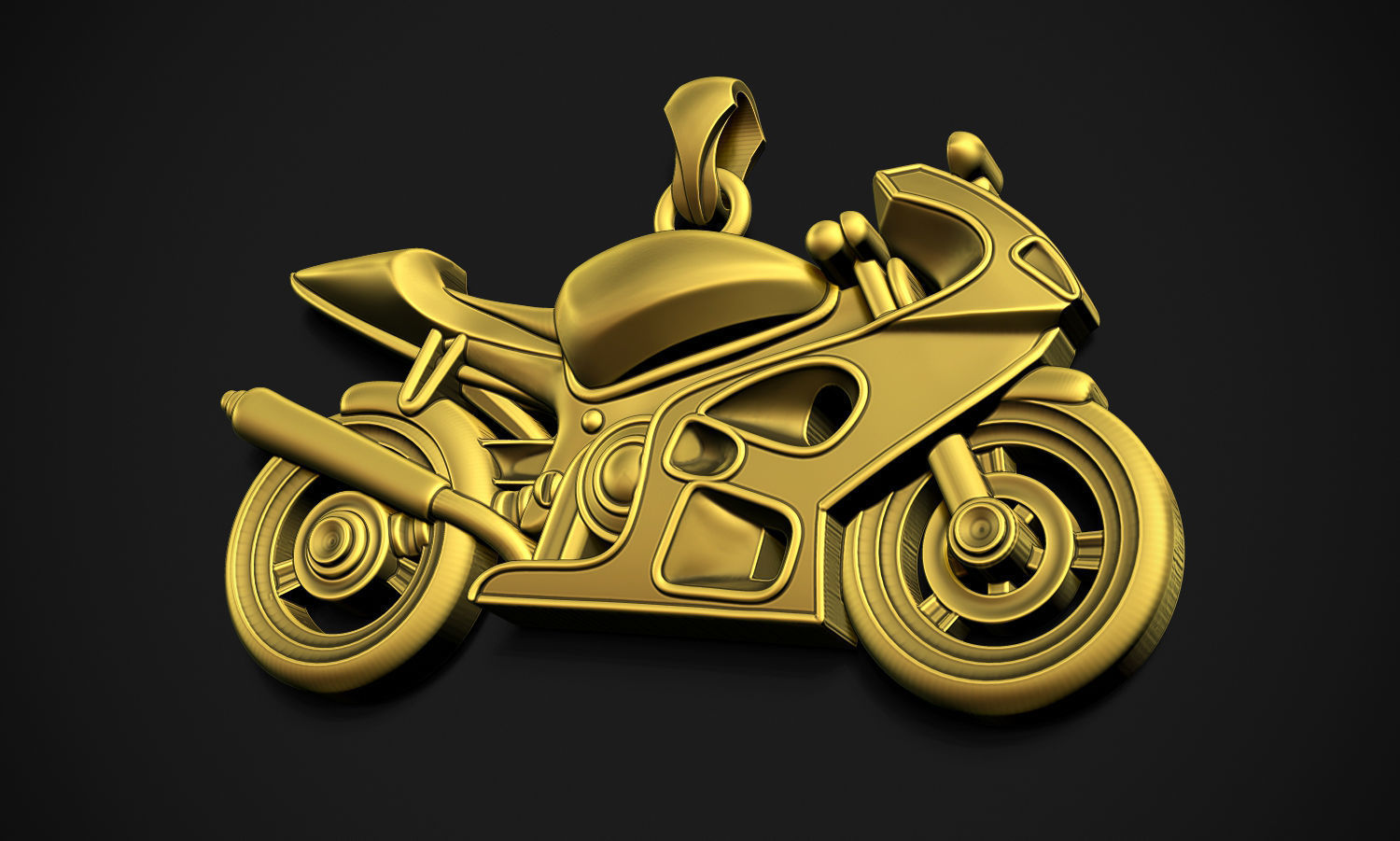 Motorcycle Pendant 3D print model_1