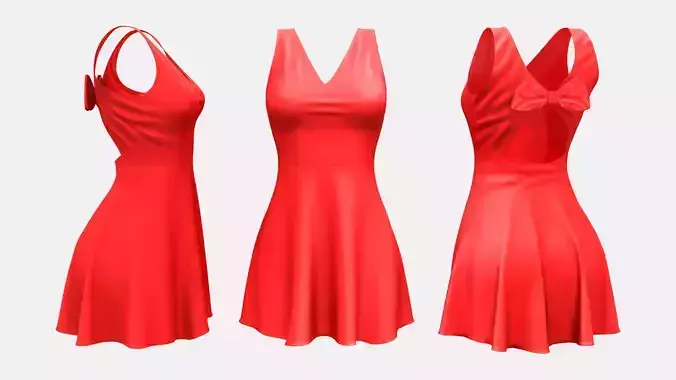 Valentines Dress with Bow On Back