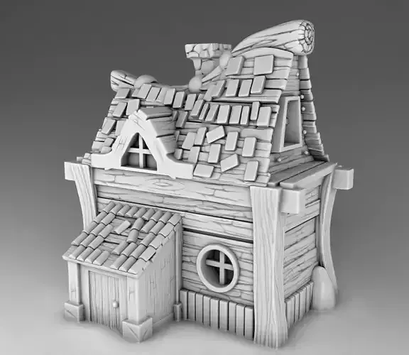 House wooden with roof