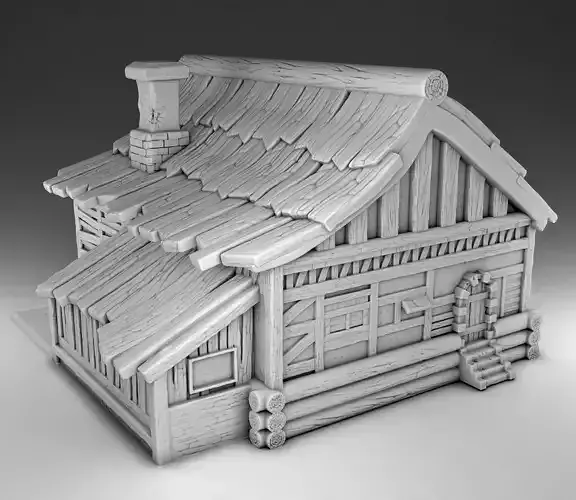 House wooden with roof