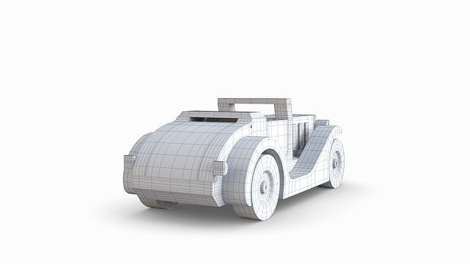 Wood Toy Car 3D model 7