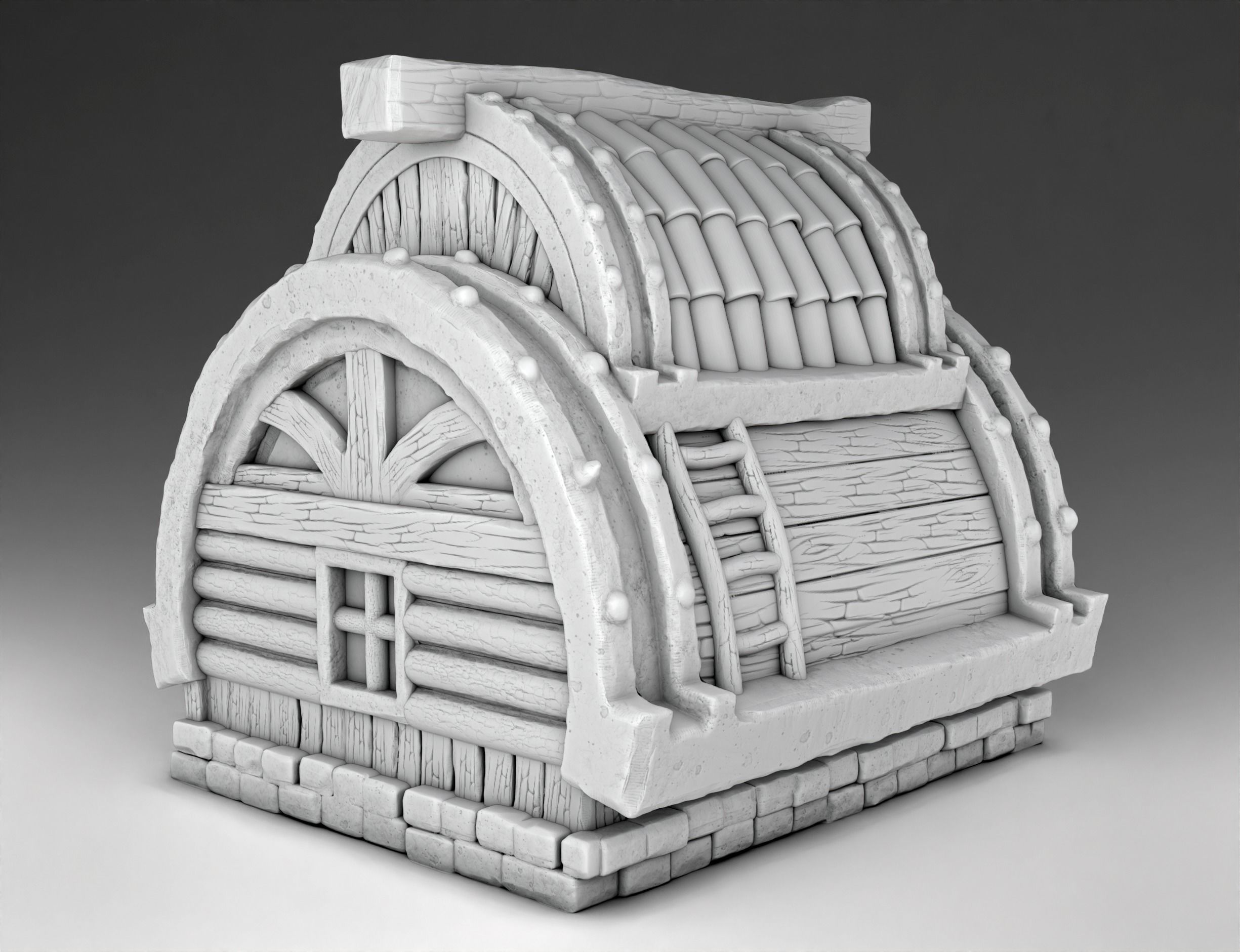 House wooden 3D print model_2