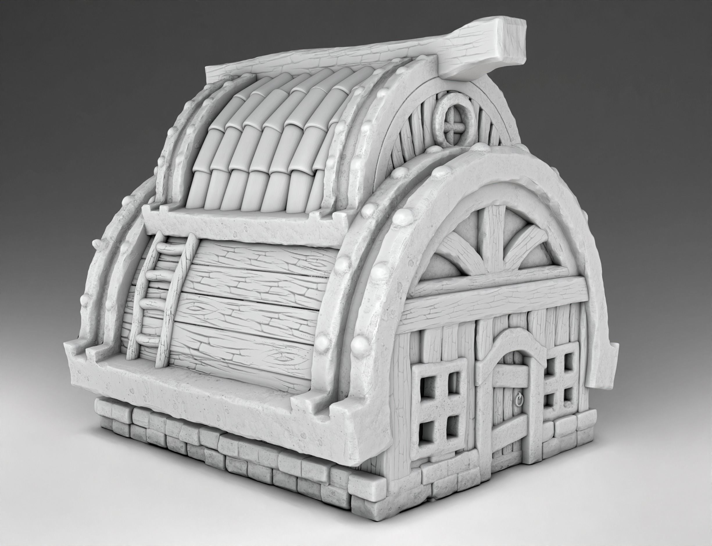 House wooden 3D print model_1