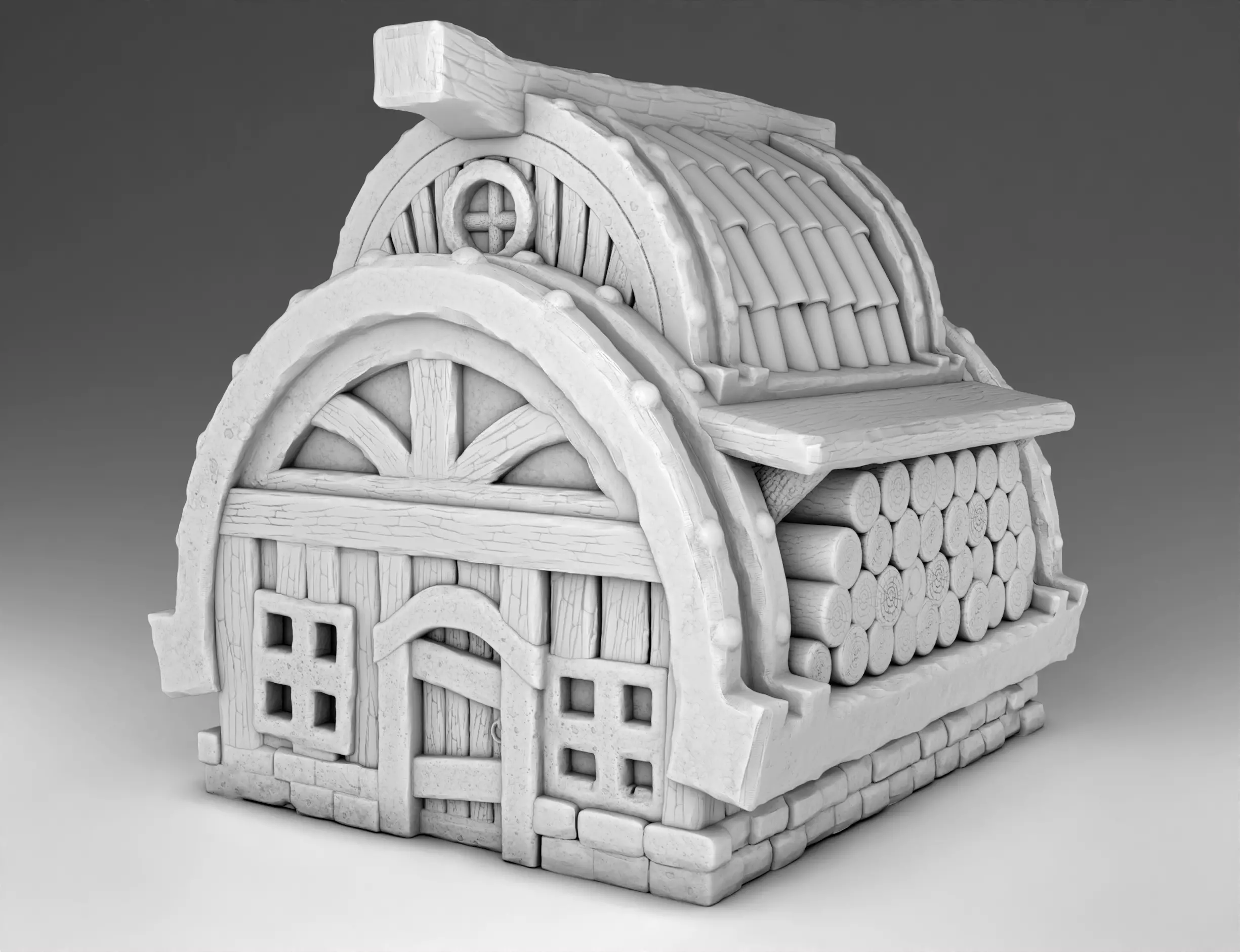 House wooden 3D print model_0