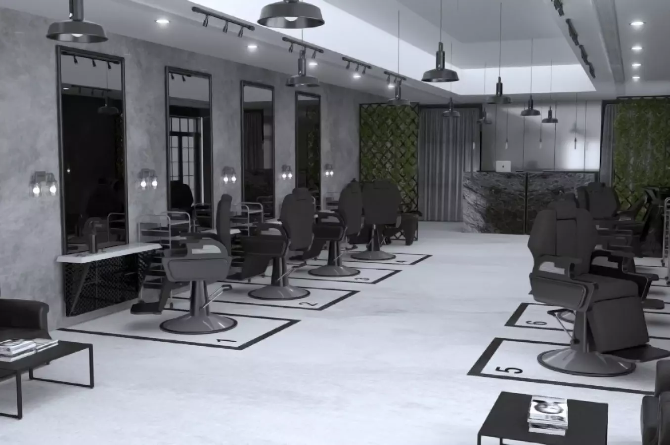 BarberShop Full Scene 3D model_0