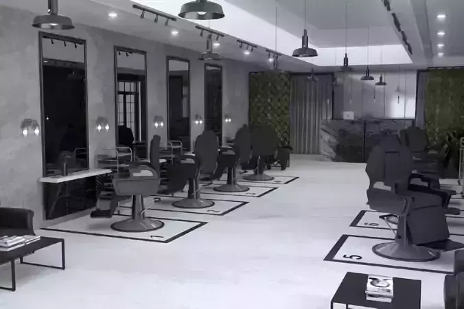 BarberShop Full Scene 3D model