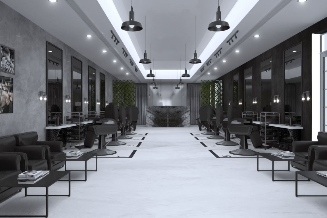 BarberShop Full Scene 3D model_1