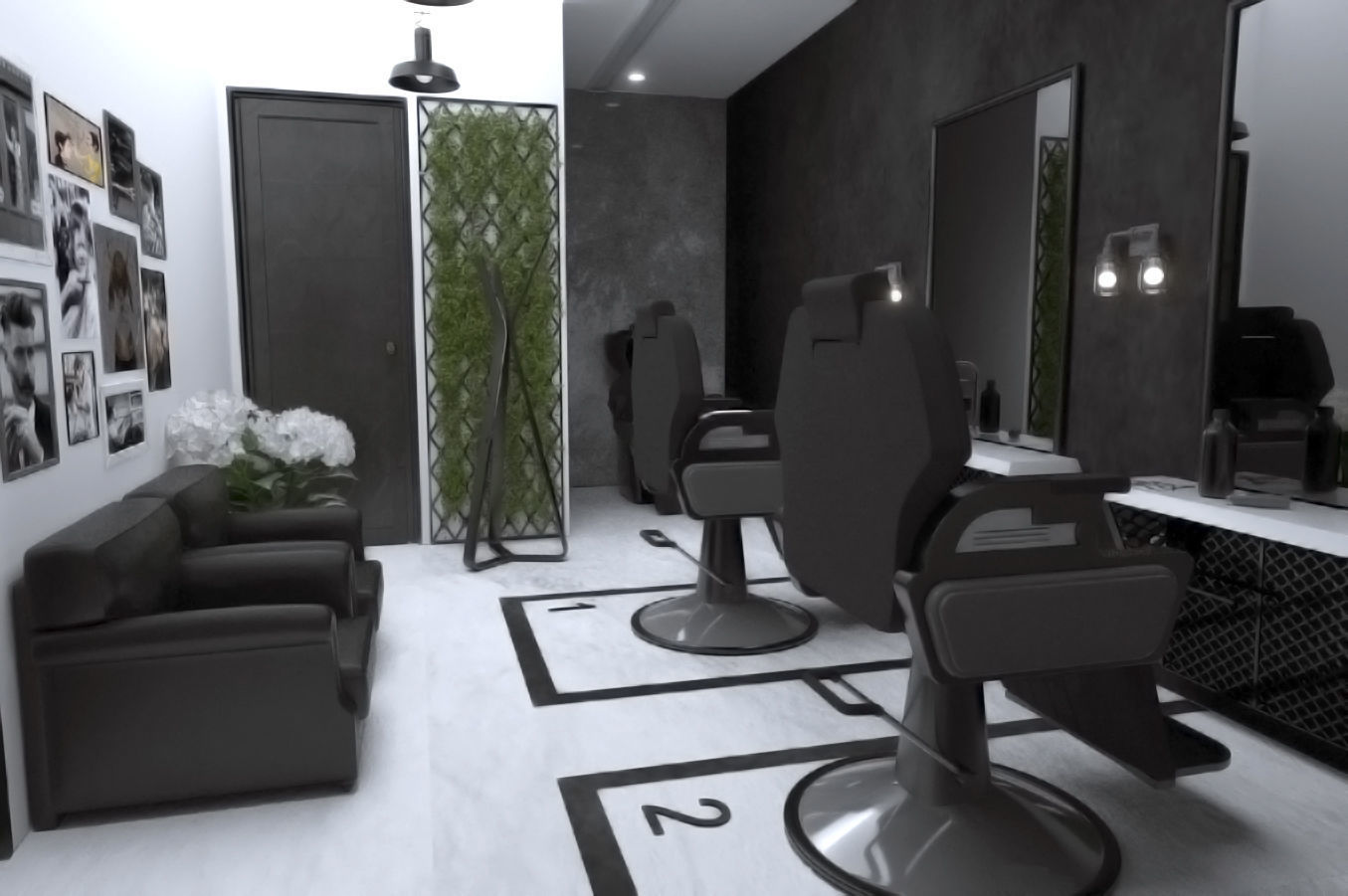 BarberShop Full Scene 3D model_5