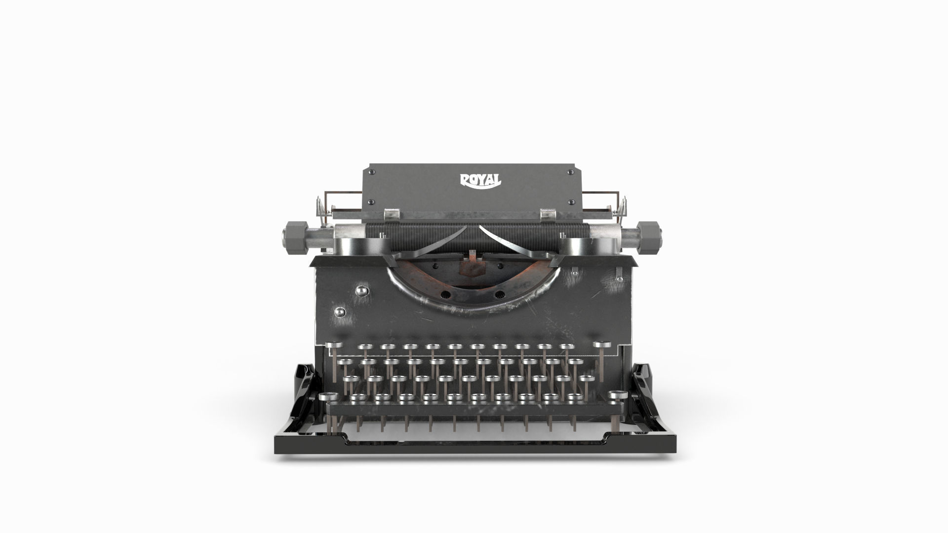 Typewriter paper cutting machine 3D model_2