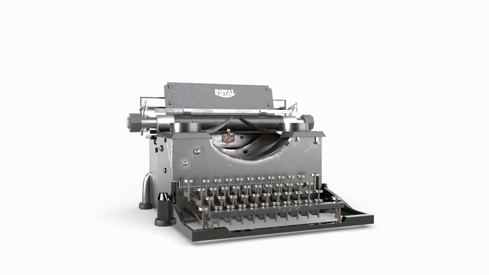 Typewriter paper cutting machine 3D model_3