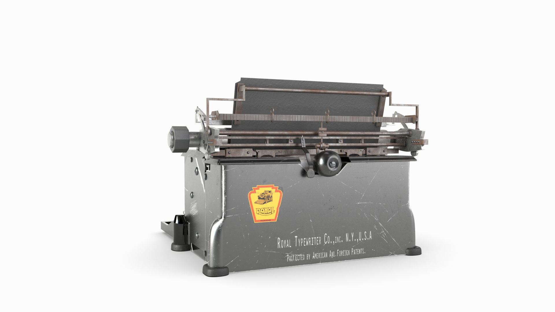 Typewriter paper cutting machine 3D model_5