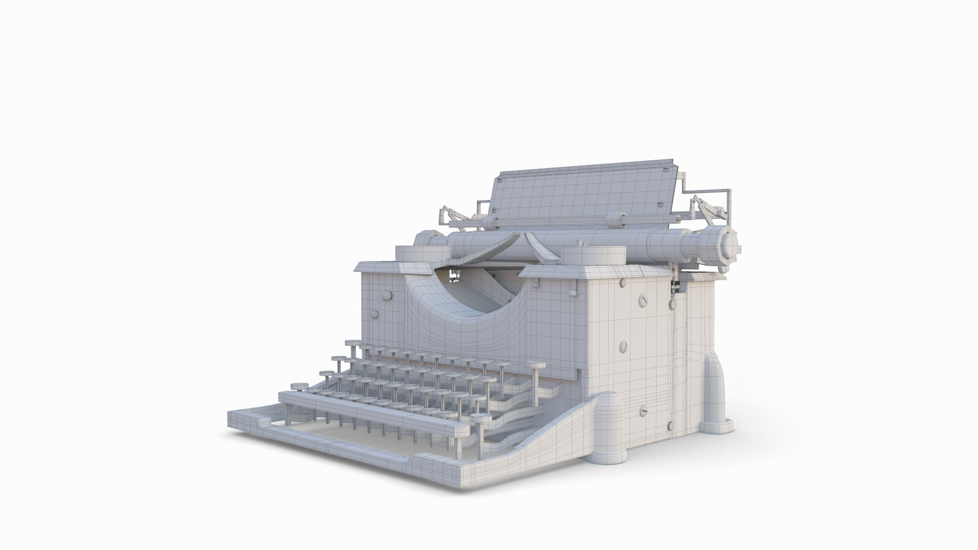 Typewriter paper cutting machine 3D model_11