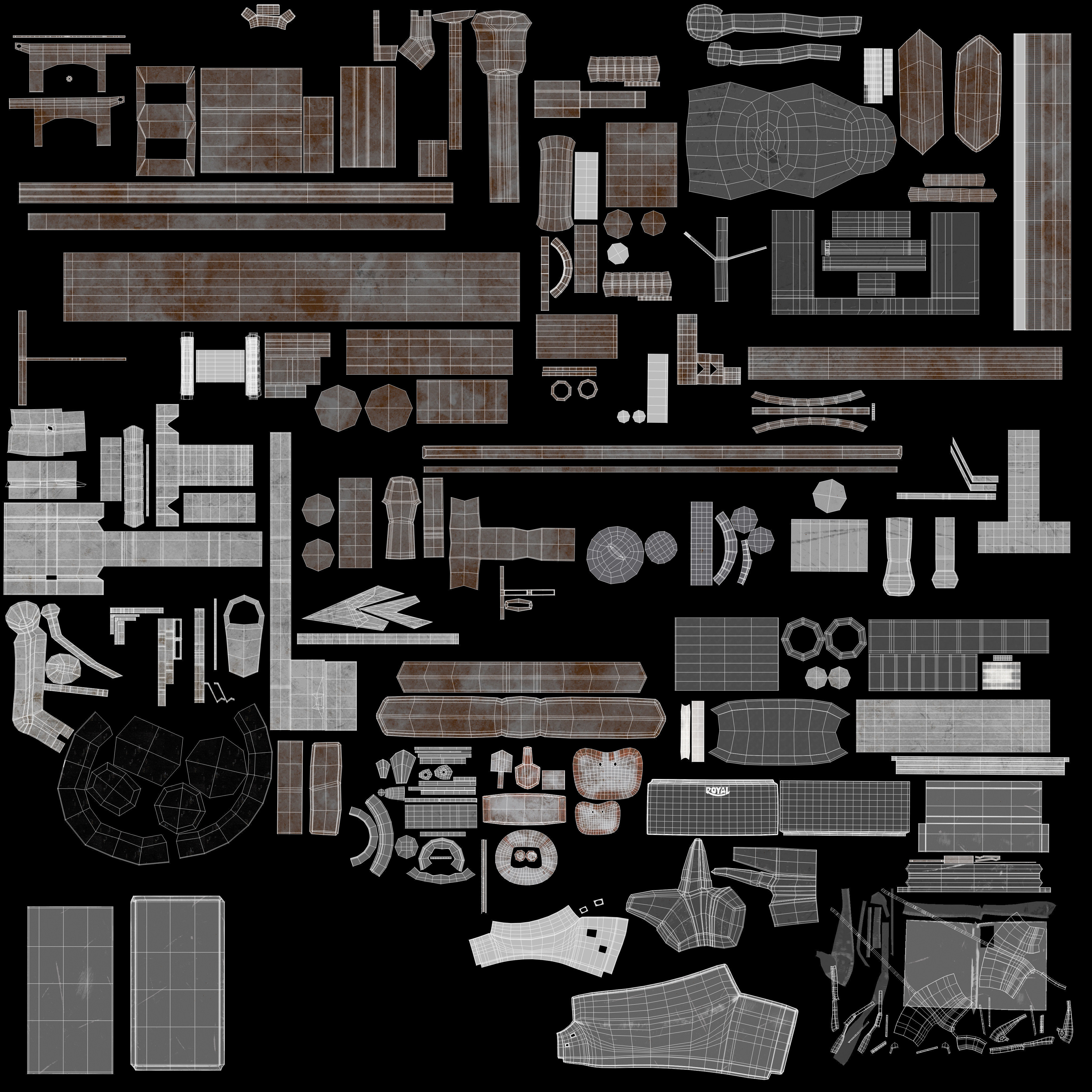 Typewriter paper cutting machine 3D model_12