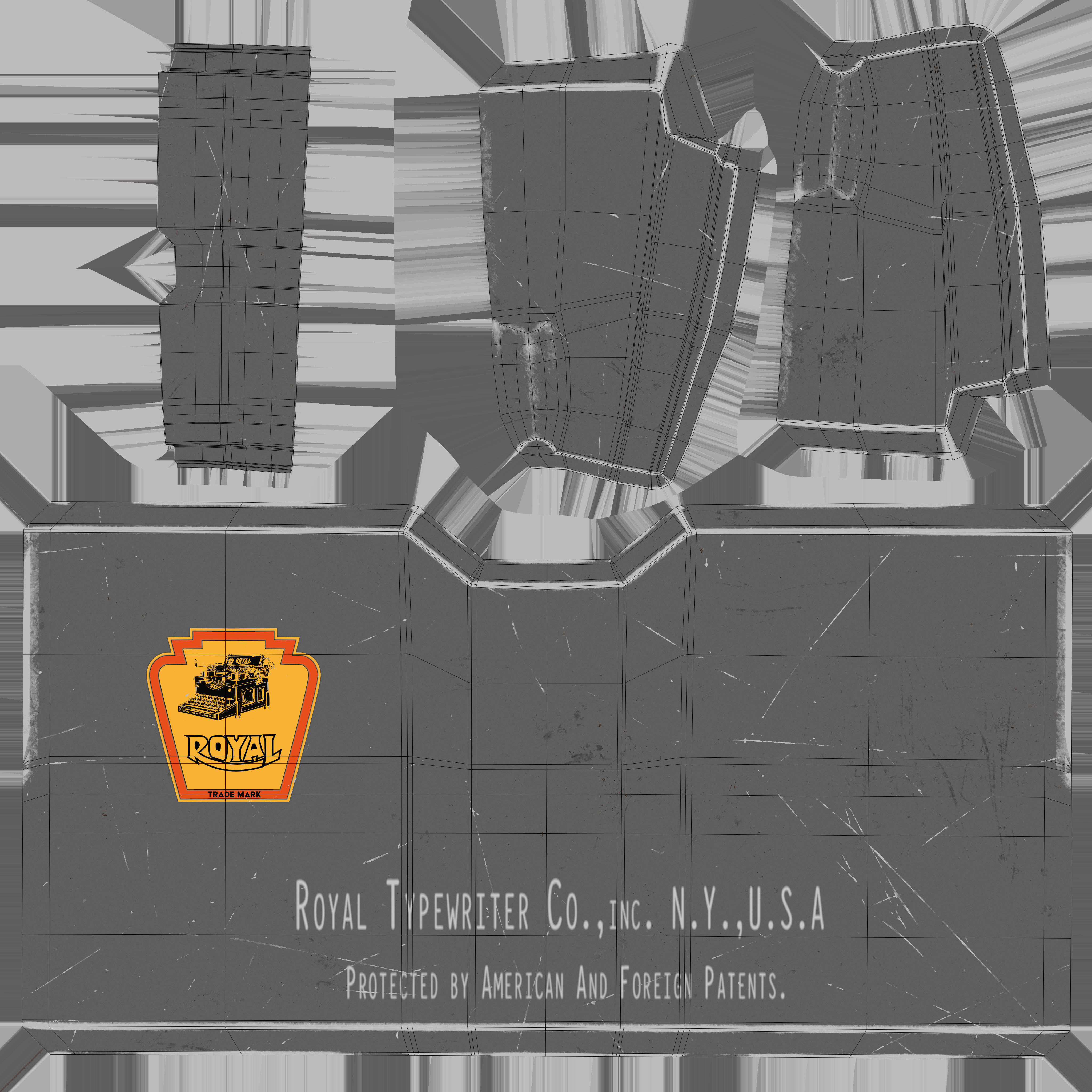 Typewriter paper cutting machine 3D model_13