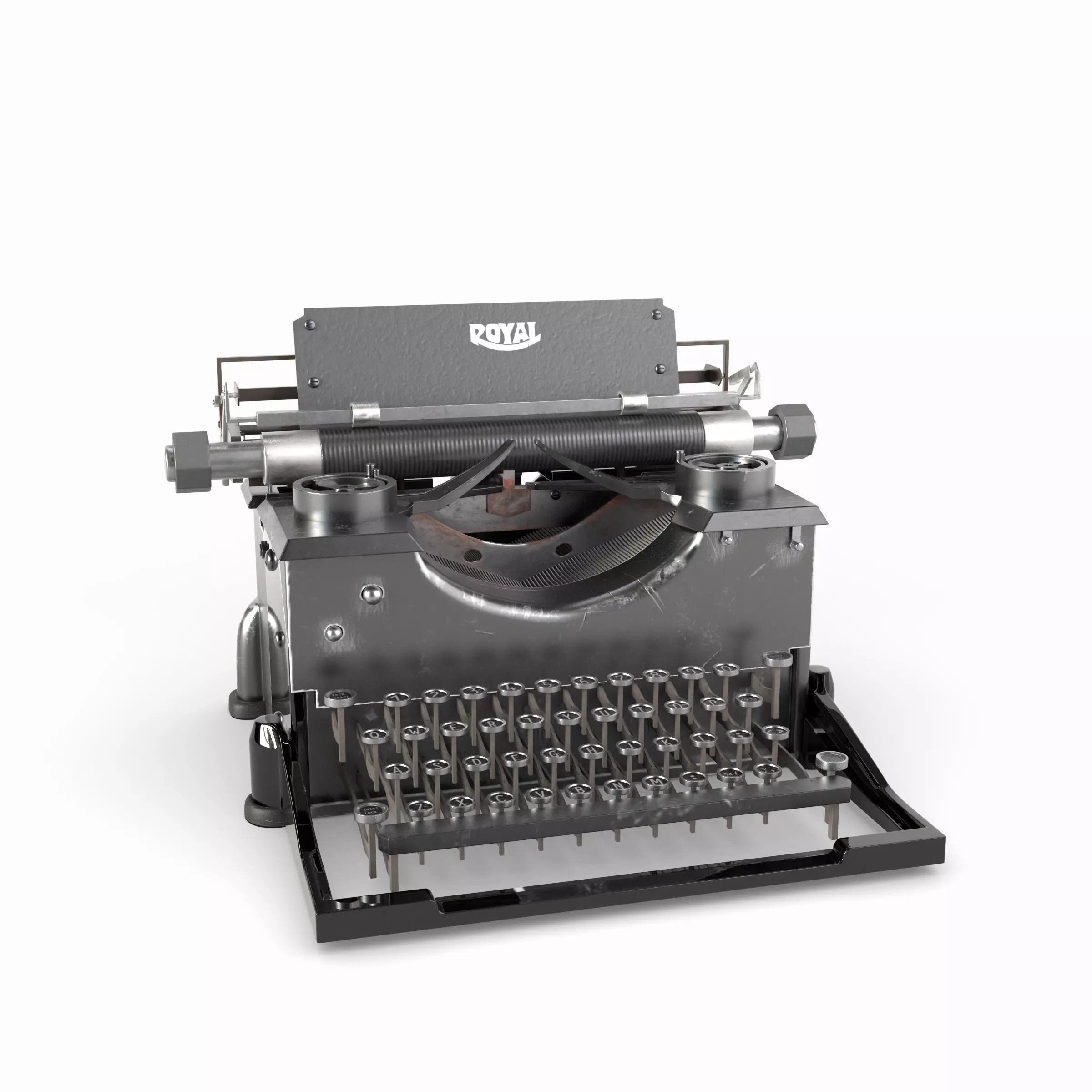 Typewriter paper cutting machine 3D model_0