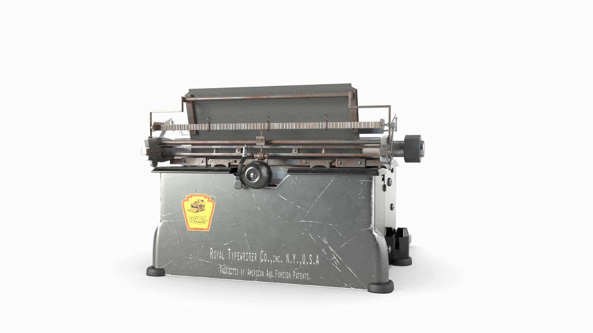 Typewriter paper cutting machine 3D model_4