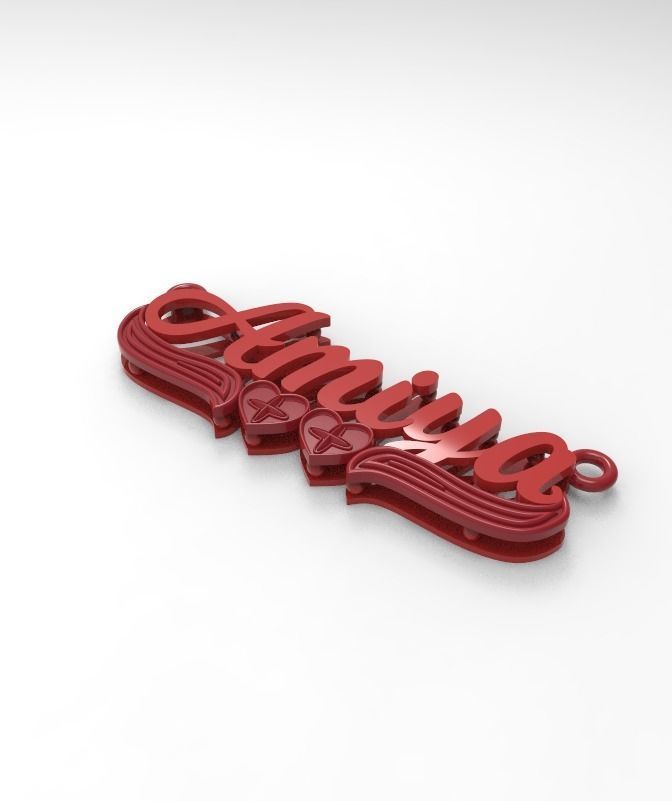 Amiya name pendant 3D print model_5