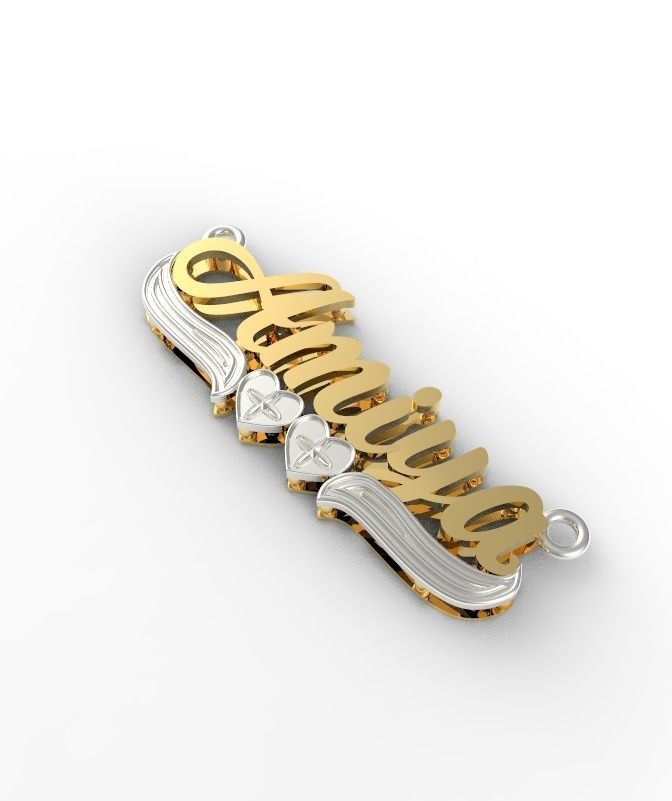 Amiya name pendant 3D print model_3