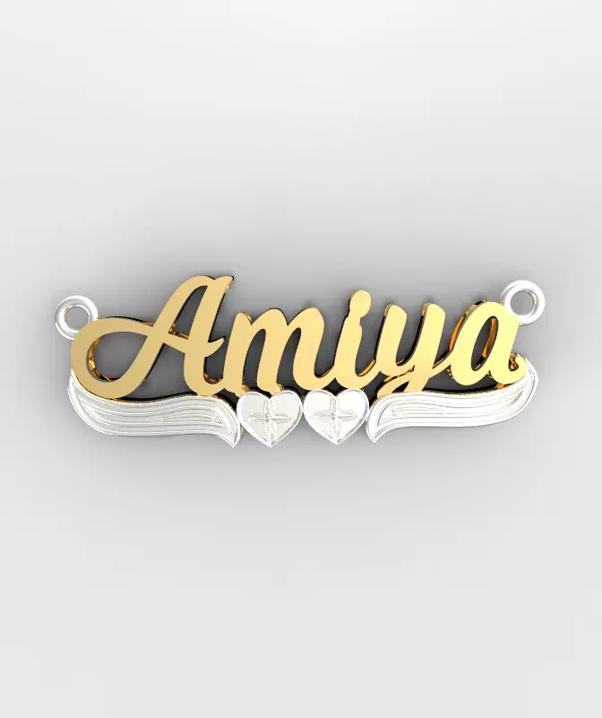 Amiya name pendant 3D print model_0