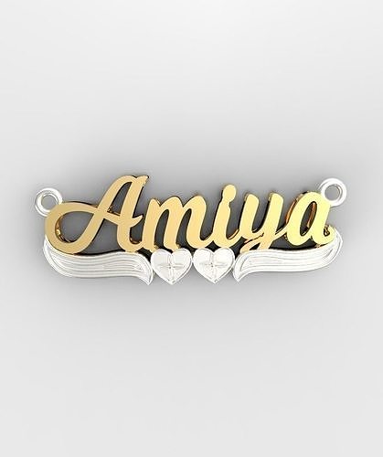 Amiya name pendant 3D print model