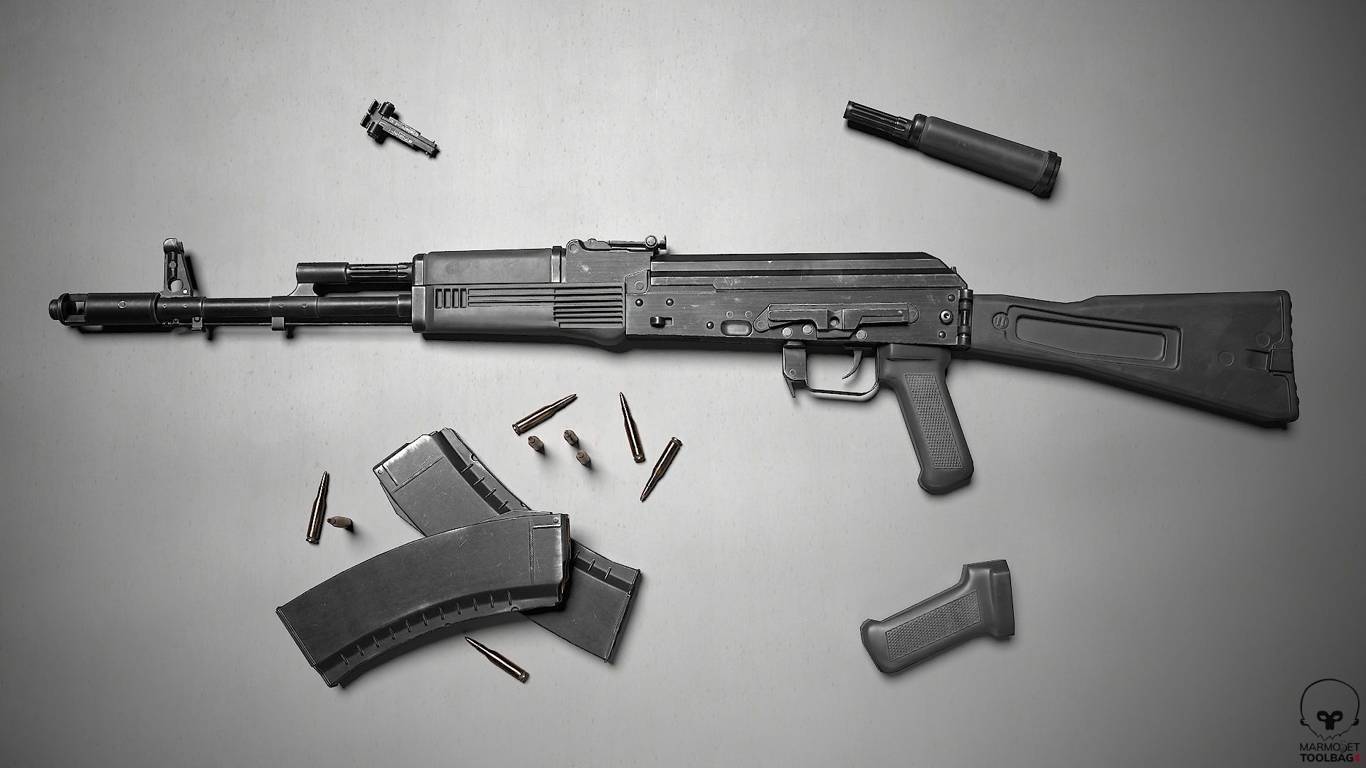 AK 74M Low-poly 3D model_5