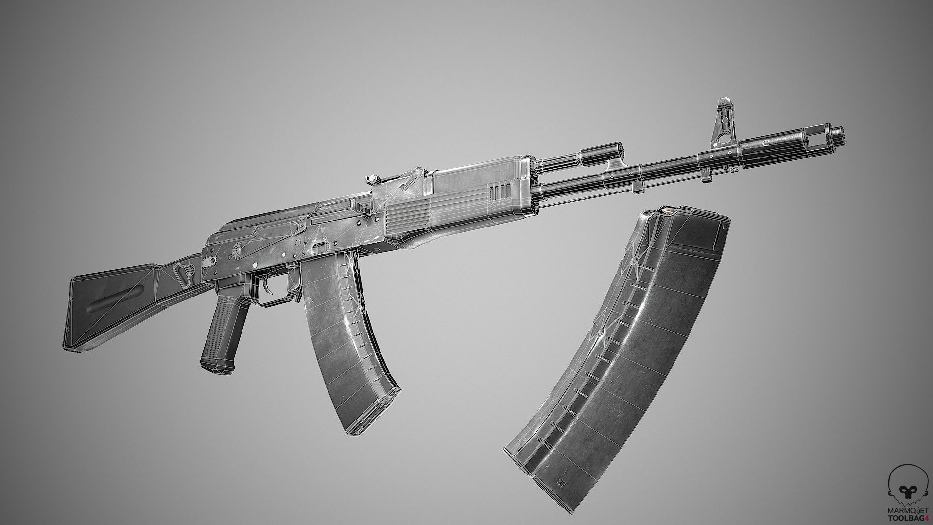 AK 74M Low-poly 3D model_7