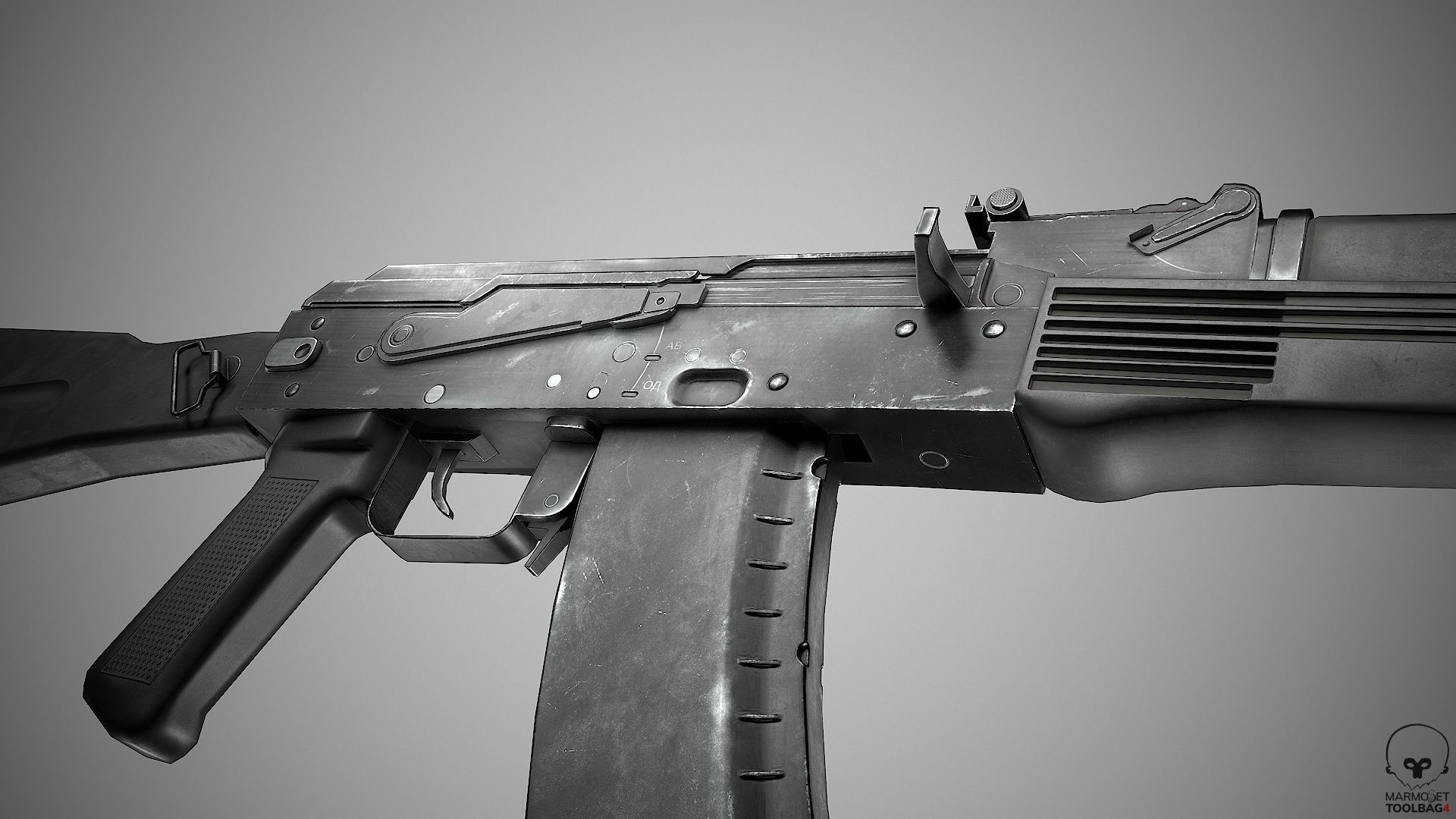 AK 74M Low-poly 3D model_1