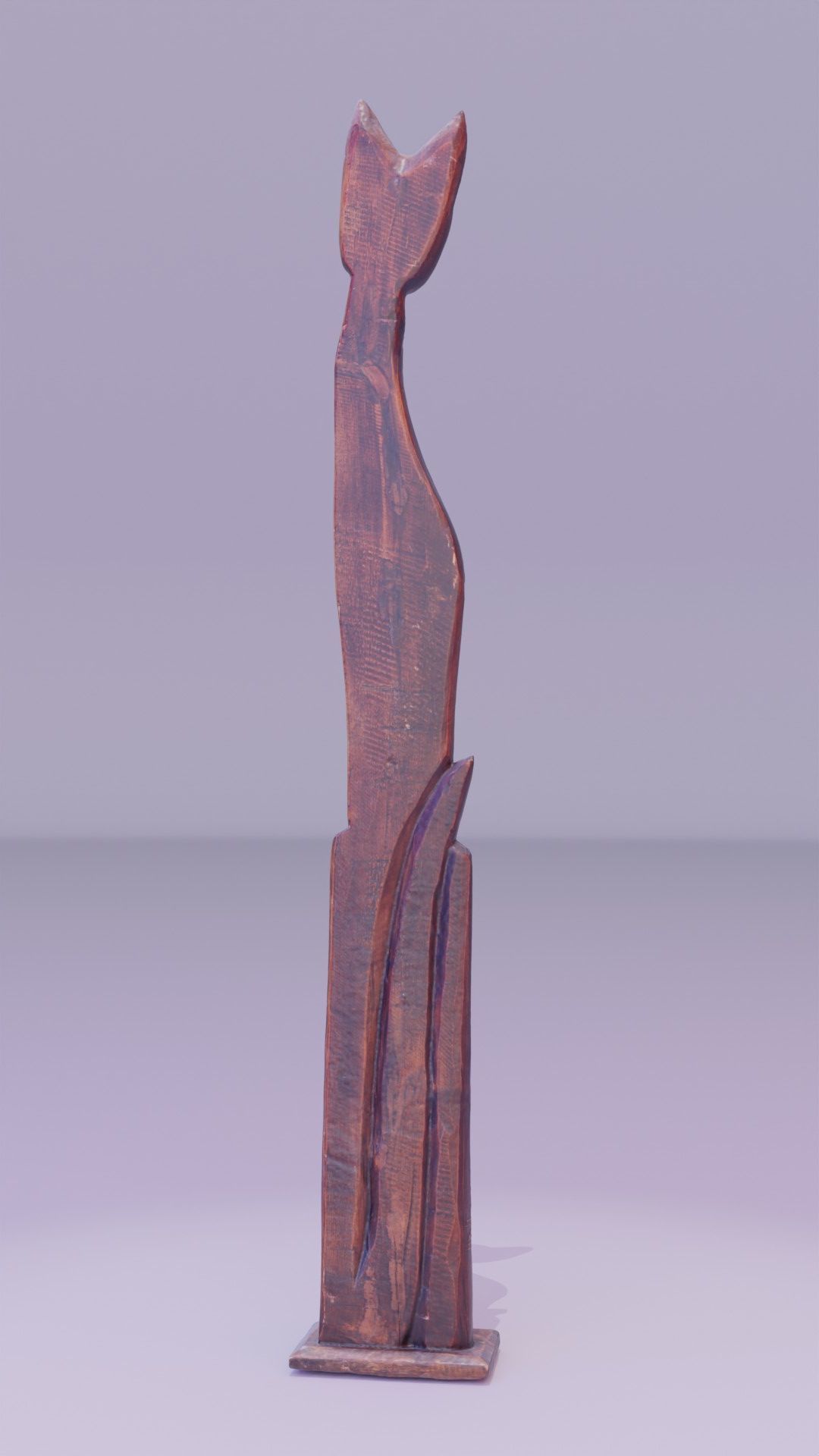 Wooden cat CD tower holder high-poly 3D model_21