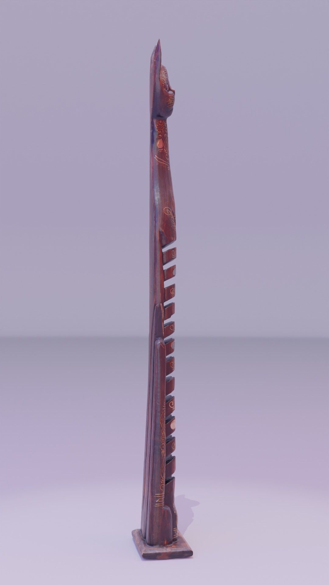 Wooden cat CD tower holder high-poly 3D model_19