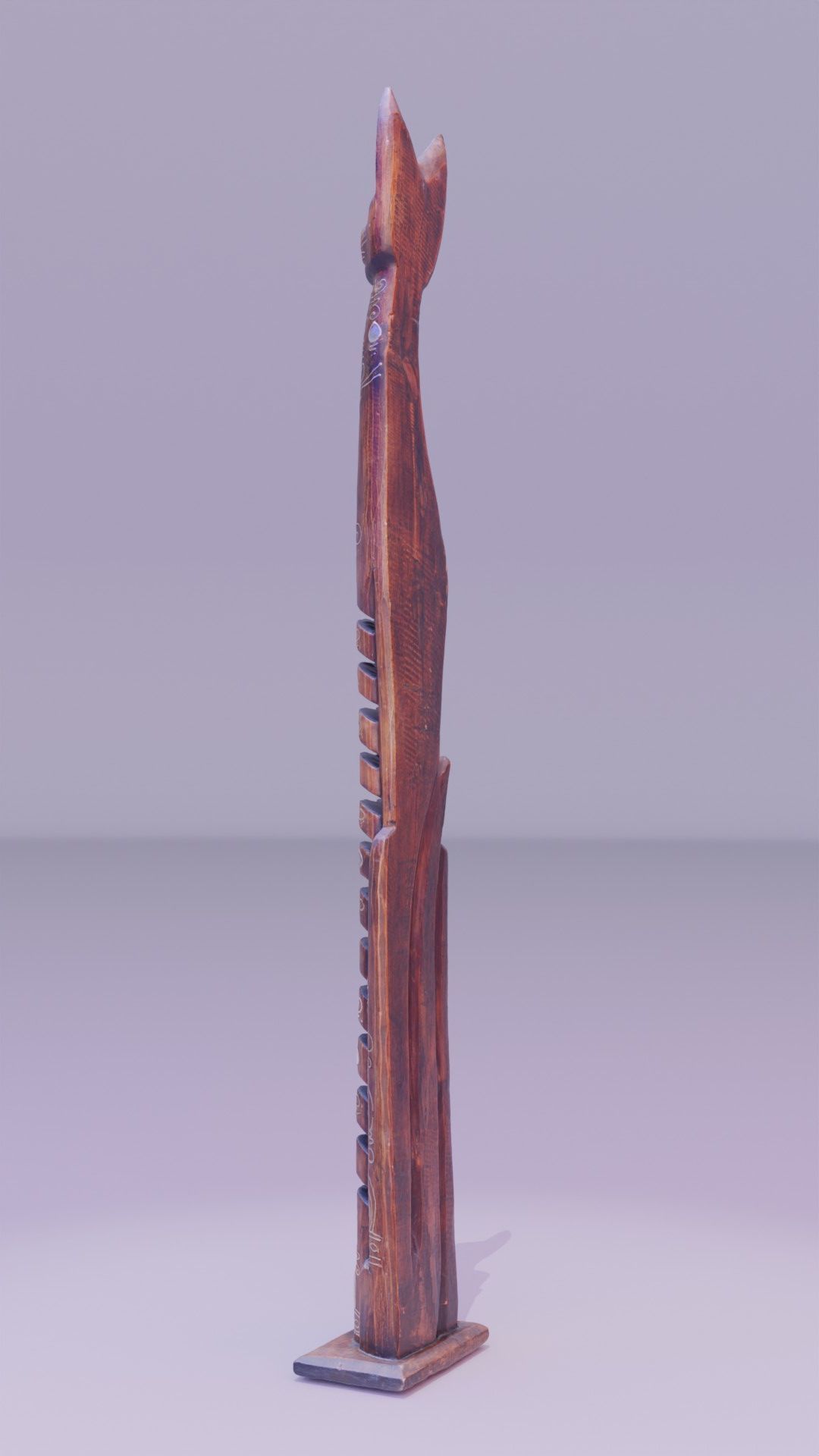 Wooden cat CD tower holder high-poly 3D model_23