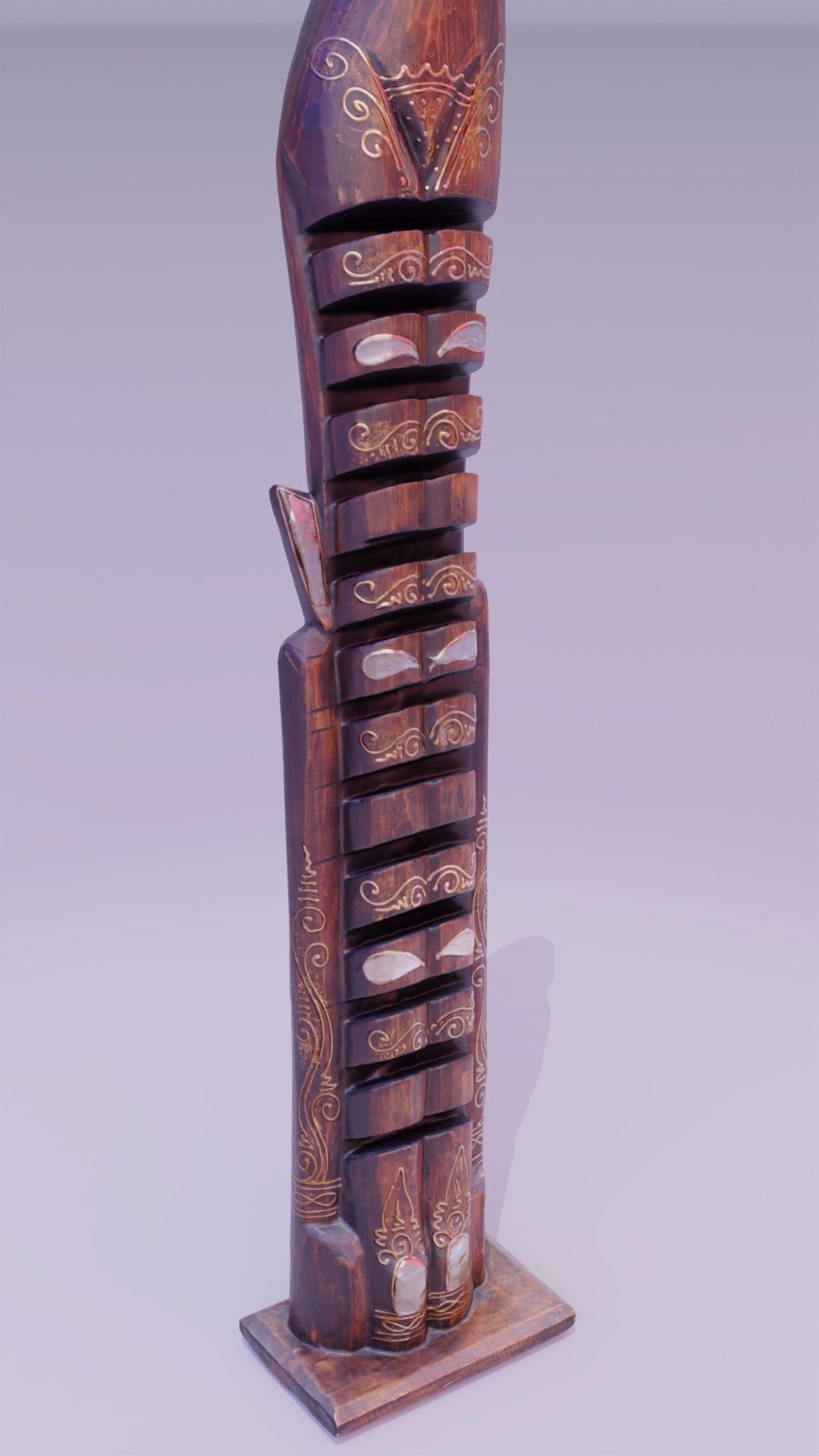 Wooden cat CD tower holder high-poly 3D model_14