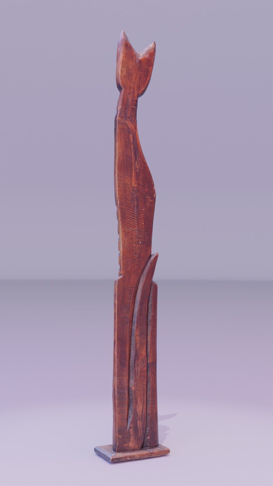 Wooden cat CD tower holder high-poly 3D model_22