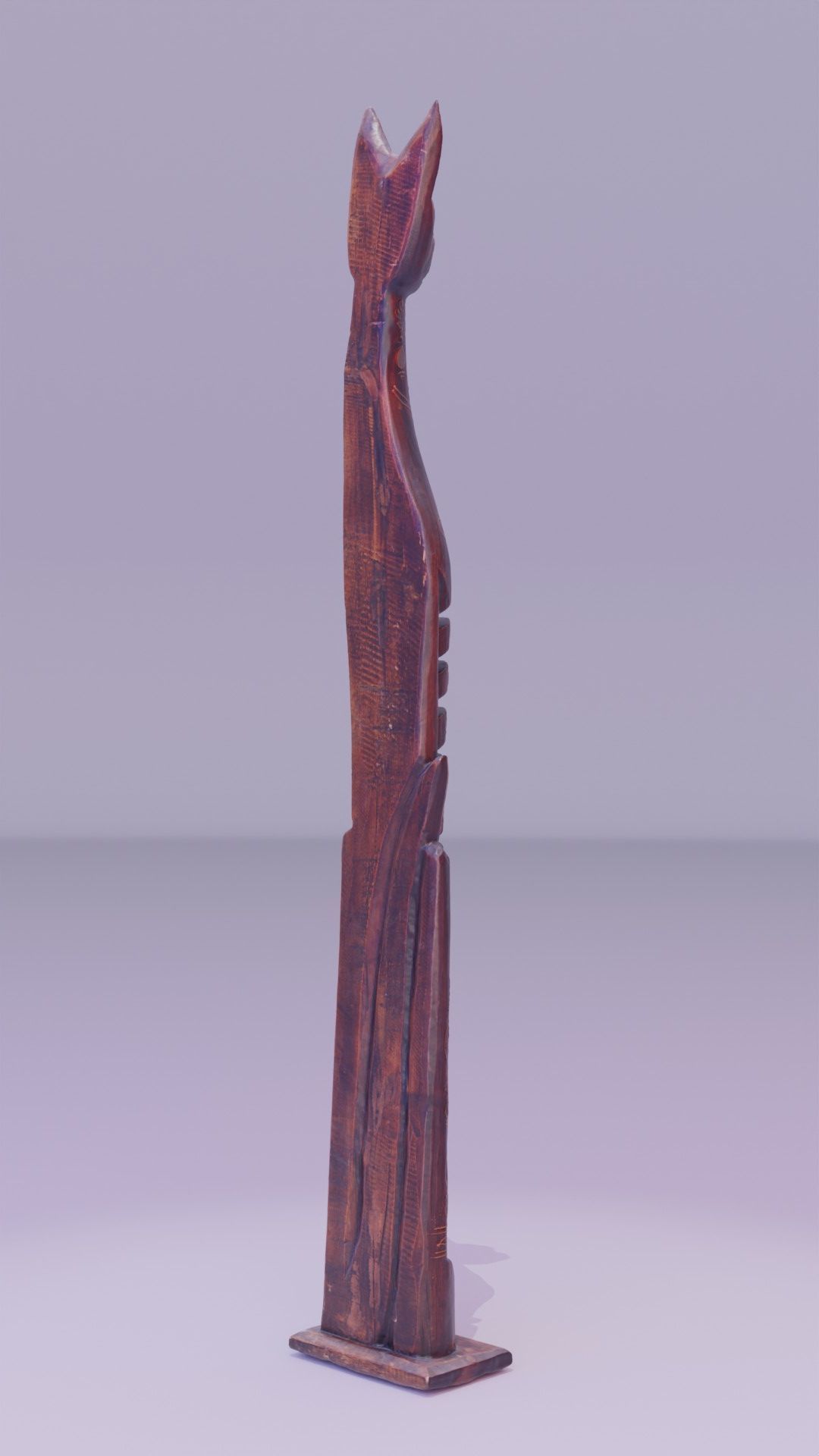 Wooden cat CD tower holder high-poly 3D model_20