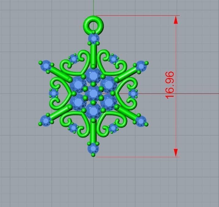 snow pendant jewelry 3D print model_7