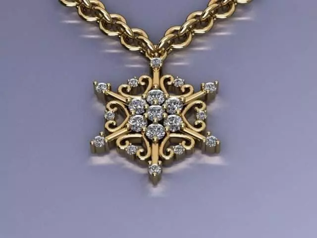 snow pendant jewelry 3D print model_0