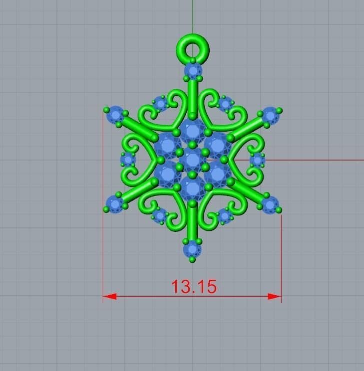 snow pendant jewelry 3D print model_6