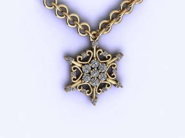snow pendant jewelry 3D print model_1