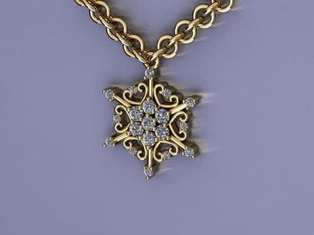 snow pendant jewelry 3D print model_2