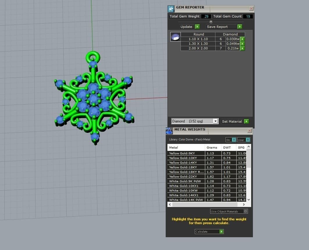 snow pendant jewelry 3D print model_3