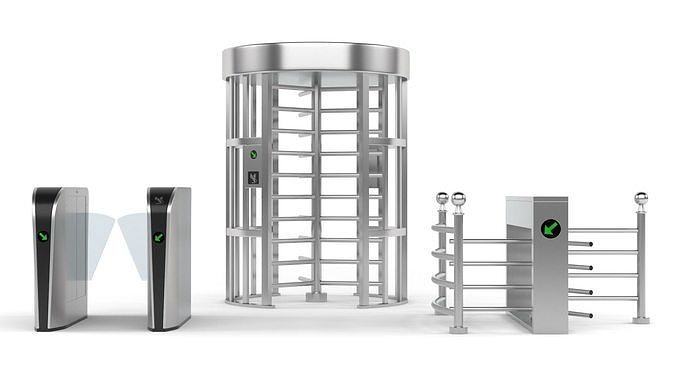 Turnstile Collection automatic tamper proof turnstiles 3D model
